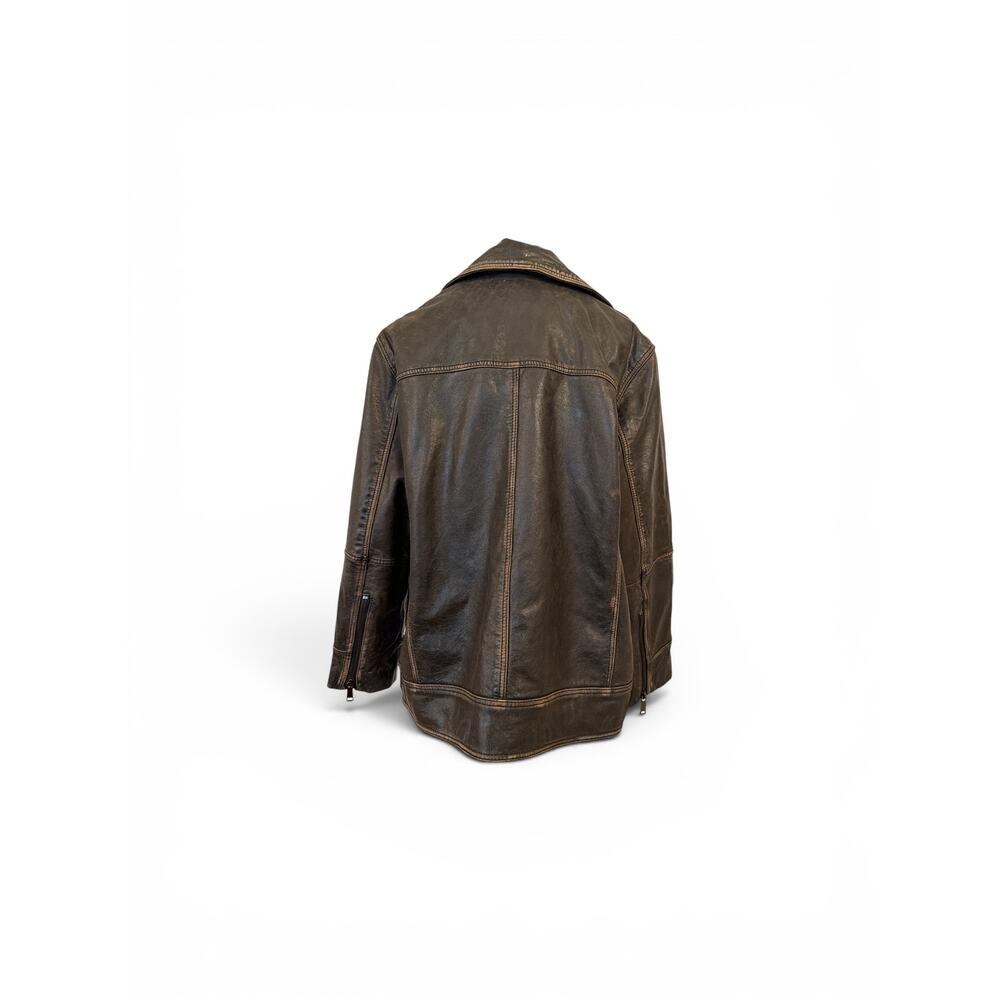 Wilson Leather Dark Brown Motorcycle Leather Blazer/Jacket Large - Picture 2 of 6